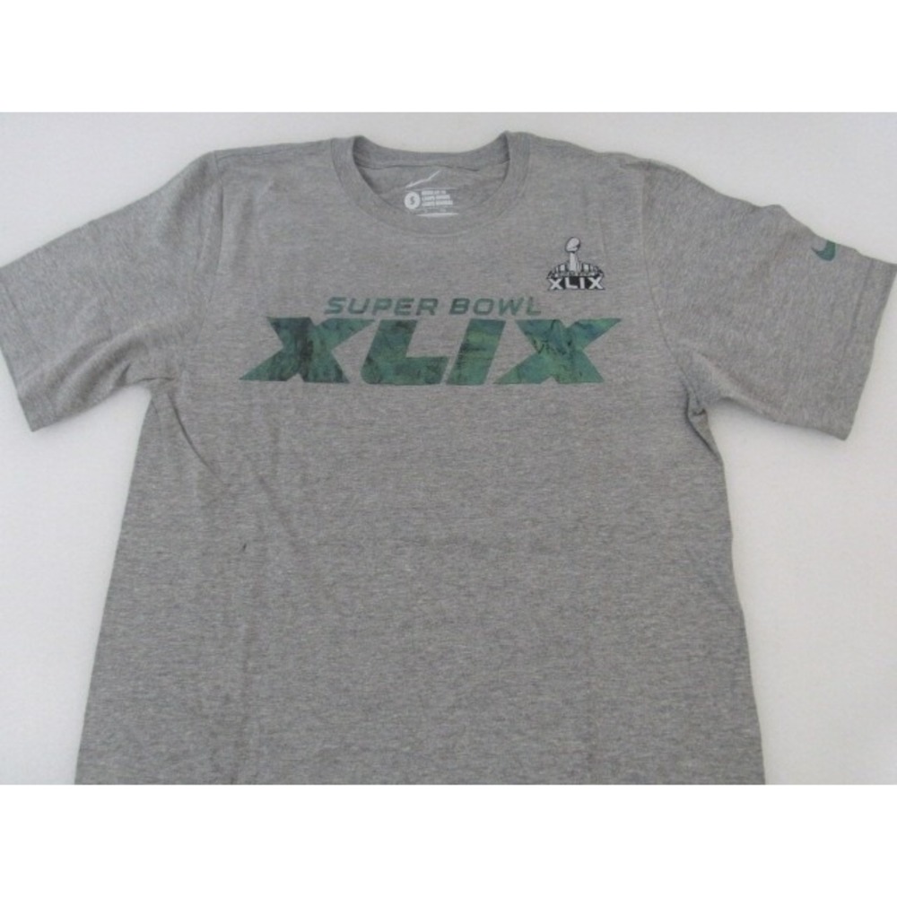 Super Bowl XL1X New England v Seattle Seahawks NIKE T SHIRT - Size Small Grey